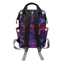 Load image into Gallery viewer, Animal Ancestors 3 Blue Pink Swirl Multi-Function Diaper Backpack/Diaper Bag
