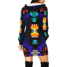 Load image into Gallery viewer, Midnight Sage Fire Hoodie Dress
