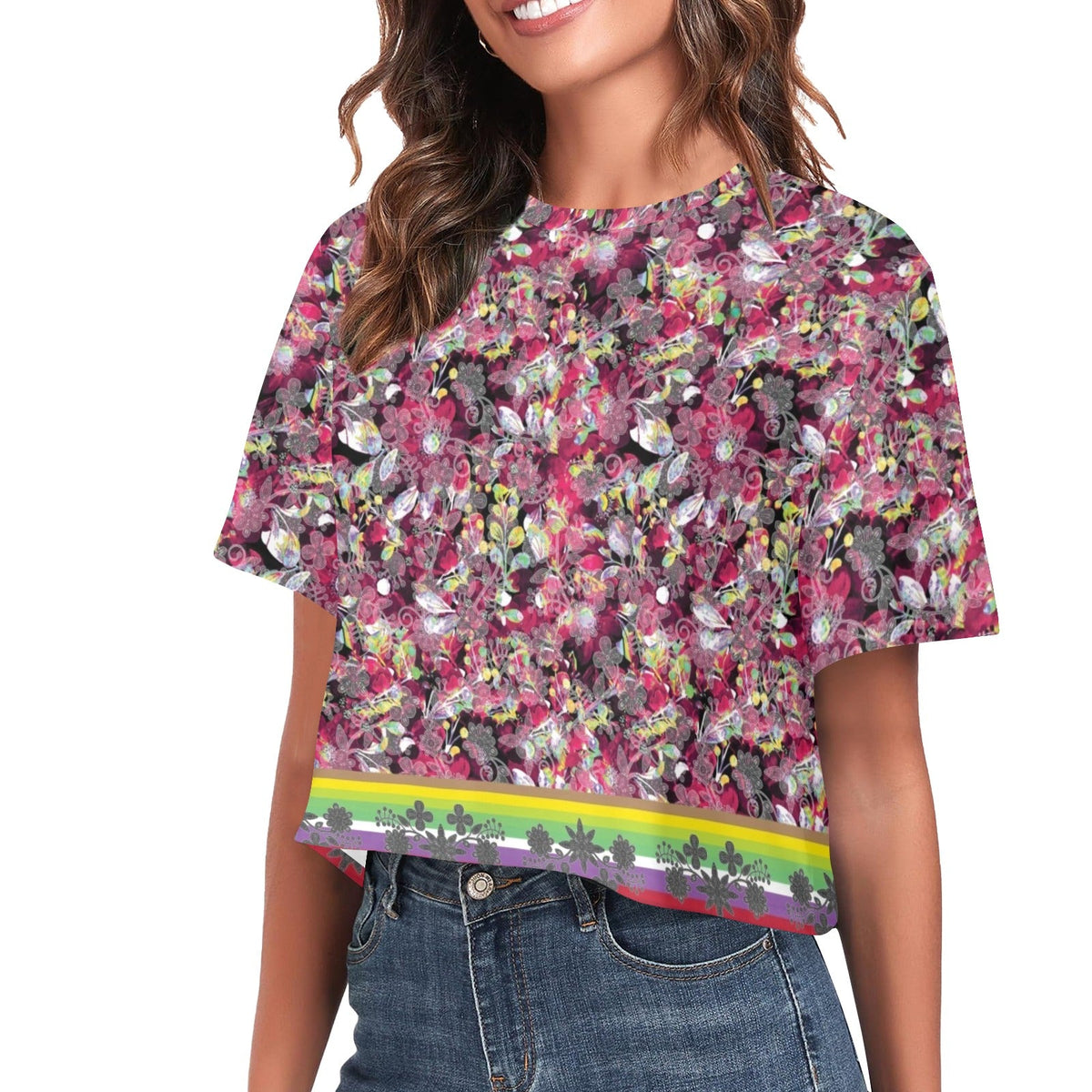 Culture in Nature Maroon Crop Top