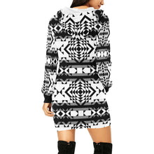 Load image into Gallery viewer, Black Rose Blizzard Hoodie Dress
