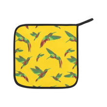 Load image into Gallery viewer, Red Swift Yellow Oven Mitt &amp; Pot Holder
