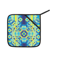 Load image into Gallery viewer, Kaleidoscope Jaune Bleu Oven Mitt &amp; Pot Holder
