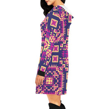 Load image into Gallery viewer, Kaleidoscope Bleu Hoodie Dress
