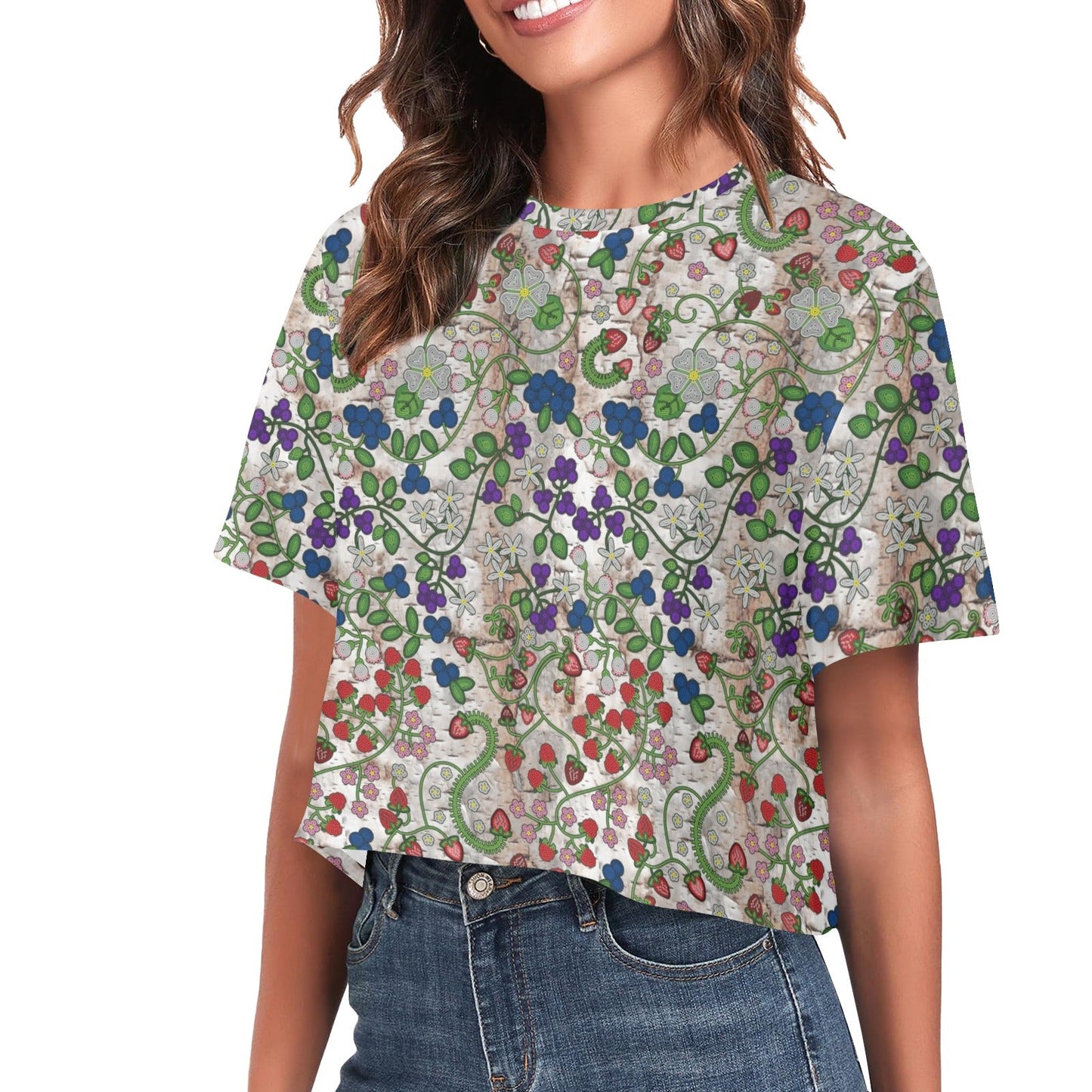 Grandmother Stories Br Bark Crop Top