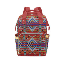 Load image into Gallery viewer, Medicine Blessing Red Multi-Function Diaper Backpack/Diaper Bag
