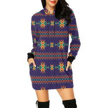 Load image into Gallery viewer, Dreams of Ancestors Indigo Hoodie Dress
