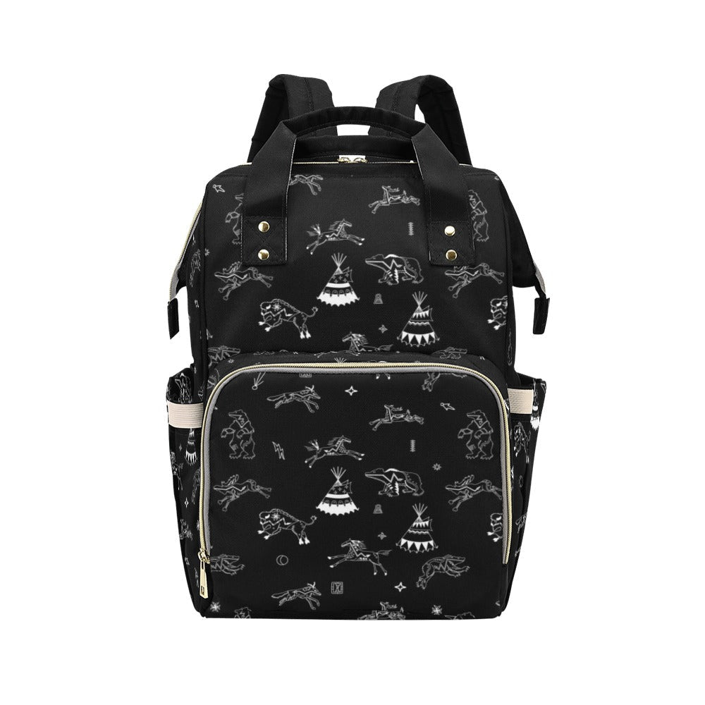 Ledger Dabbles Black Multi-Function Diaper Backpack/Diaper Bag