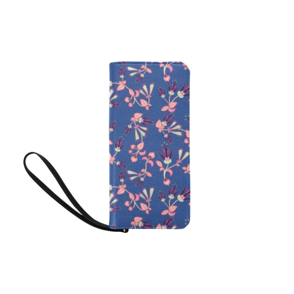 Swift Floral Peach Blue Women's Clutch Purse