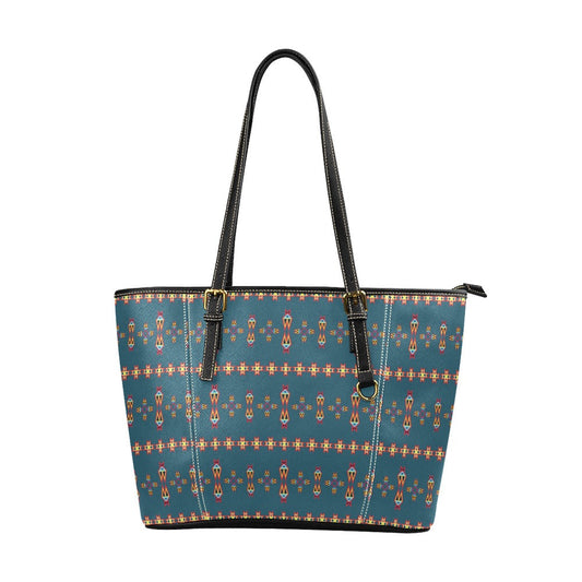 Four Directions Lodges Ocean Leather Tote Bag