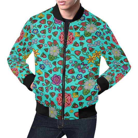 Berry Pop Turquoise Bomber Jacket For Men