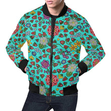 Load image into Gallery viewer, Berry Pop Turquoise Bomber Jacket For Men
