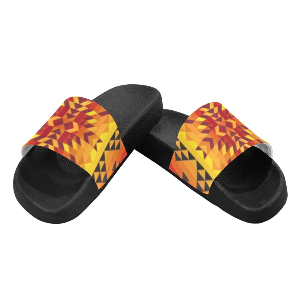 Desert Geo Yellow Red Men's Slide Sandals