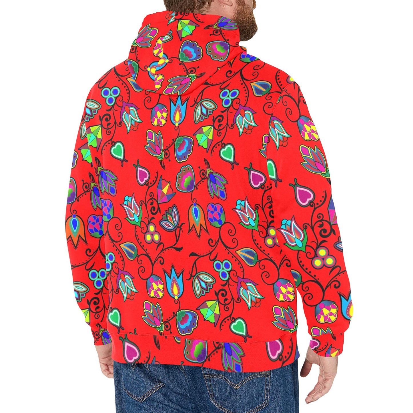 Indigenous Paisley Dahlia Men's Long Sleeve Fleece Hoodie