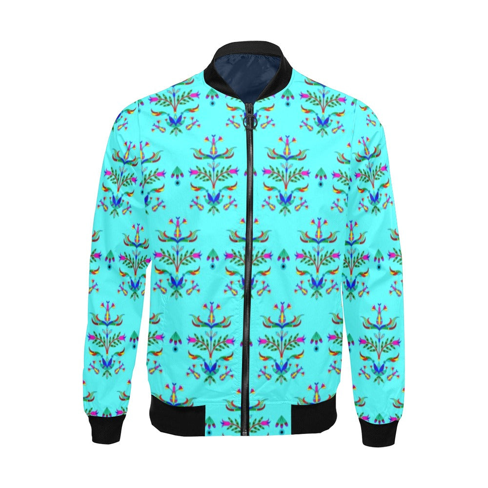 Dakota Damask Turquoise Bomber Jacket for Men