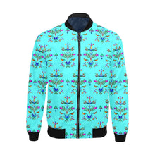 Load image into Gallery viewer, Dakota Damask Turquoise Bomber Jacket for Men
