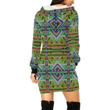 Load image into Gallery viewer, Medicine Blessing Lime Green Hoodie Dress
