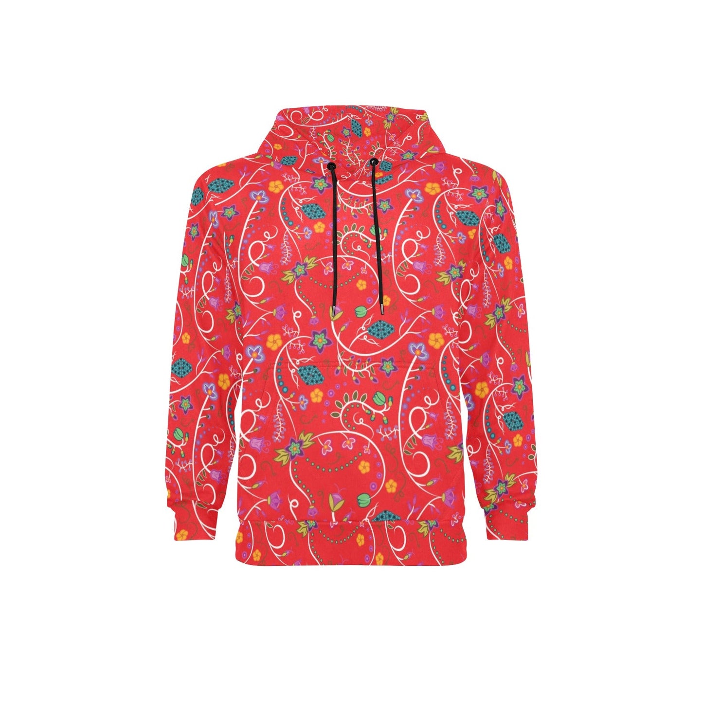 Fresh Fleur Fire Men's Long Sleeve Fleece Hoodie