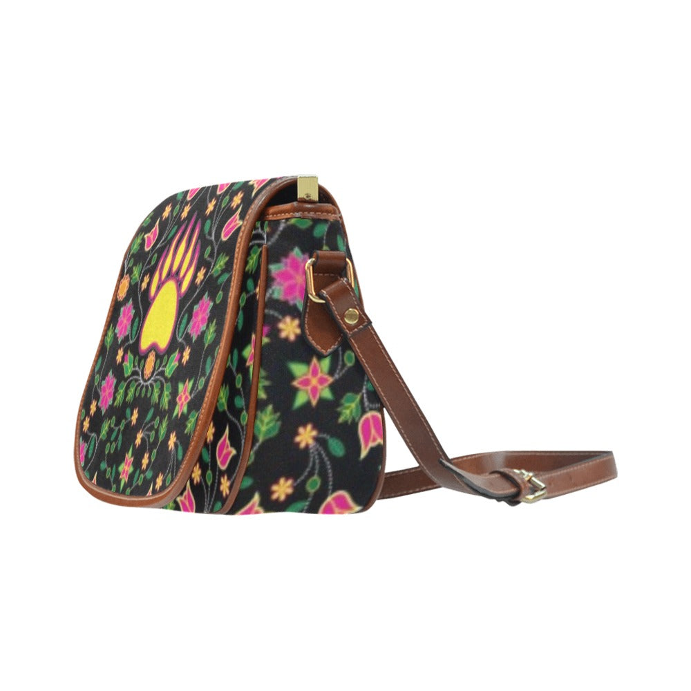 Floral Bearpaw Pink and Yellow Saddle Bag