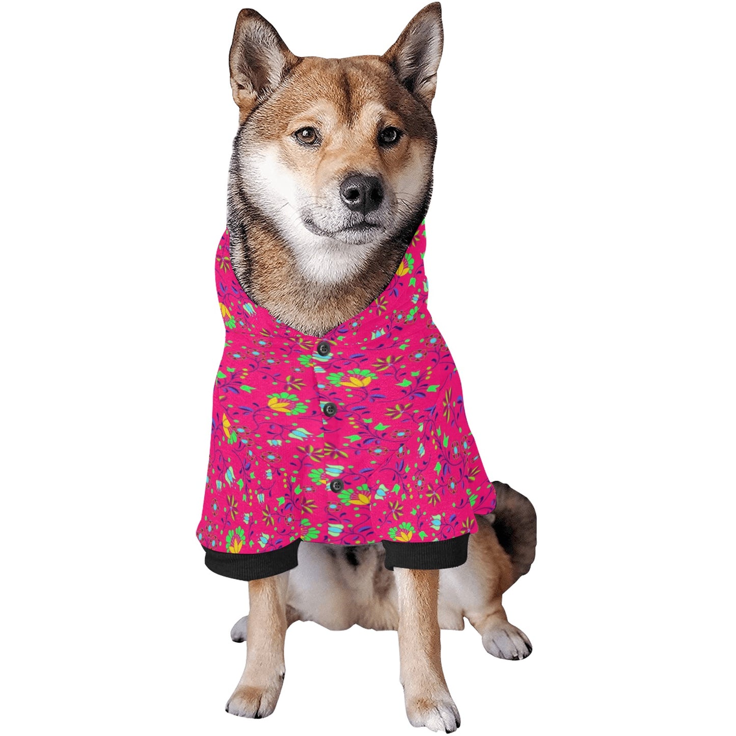 Fleur Indigine Rouge Pet Dog Hoodie