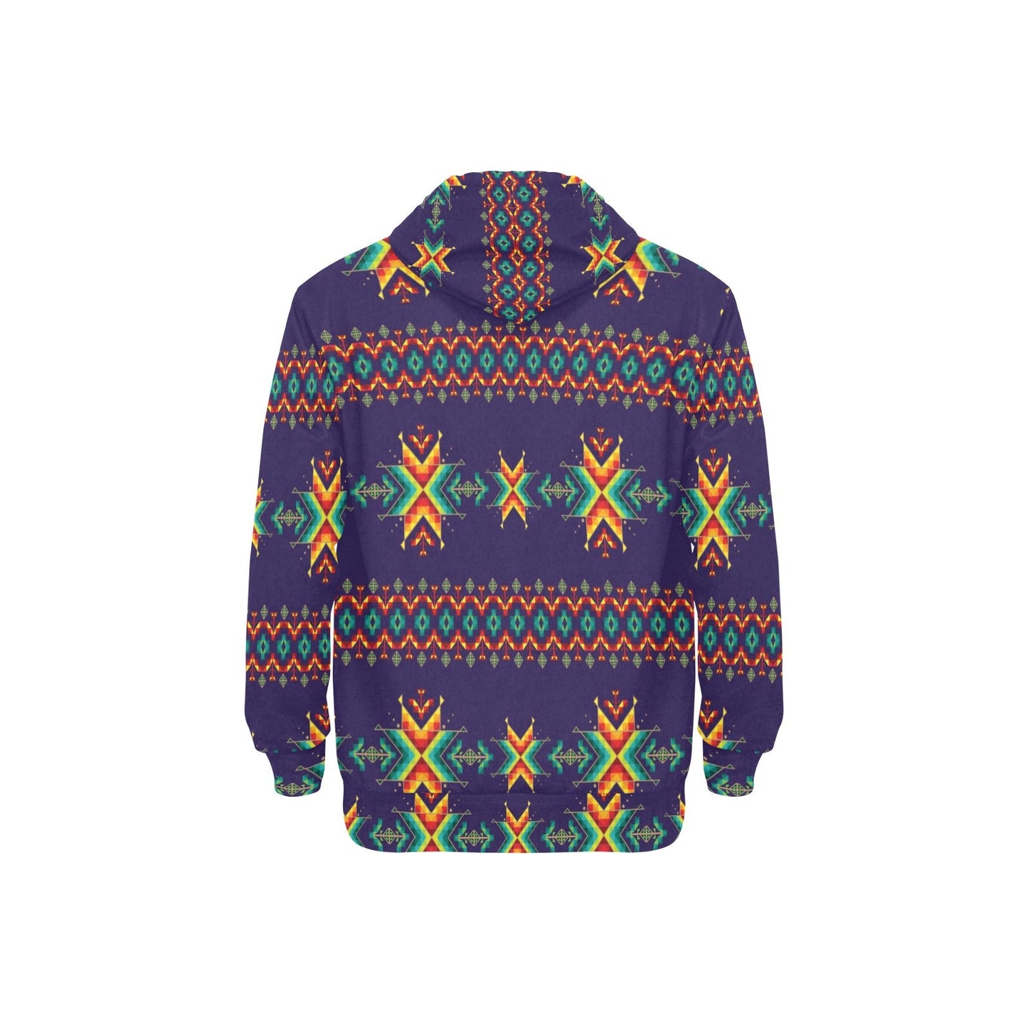 Dreams of Ancestors Indigo Men's Long Sleeve Fleece Hoodie