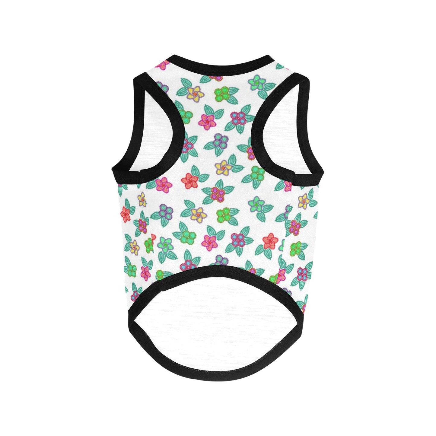 Berry Flowers White Pet Tank Top