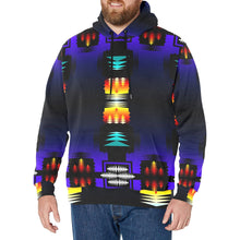 Load image into Gallery viewer, Midnight Sage Fire Men&#39;s Long Sleeve Fleece Hoodie
