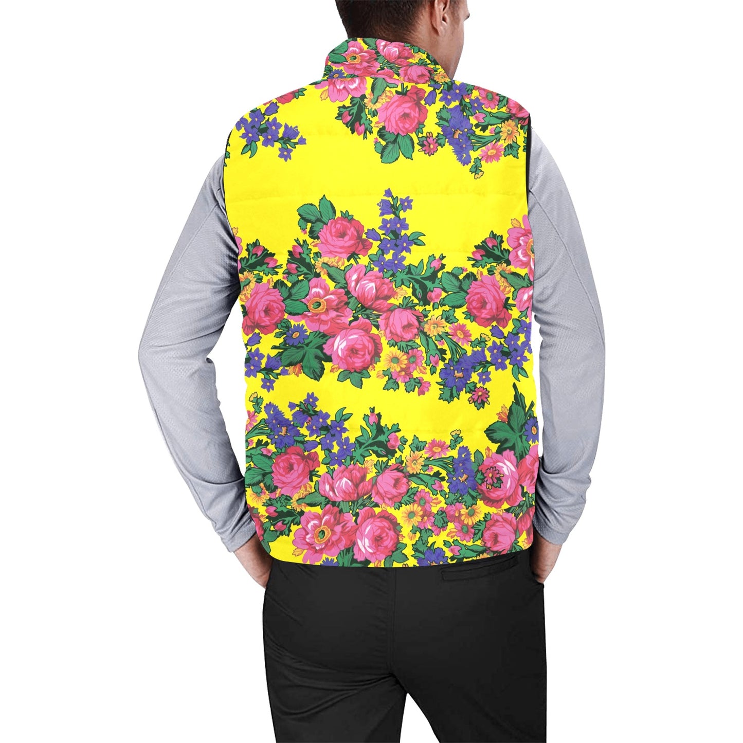 Kokum's Revenge Yellow Men's Padded Vest Jacket