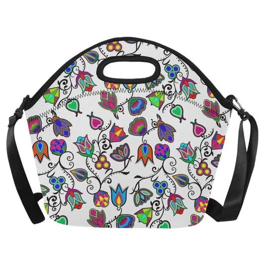 Indigenous Paisley White Neoprene Lunch Bag/Large