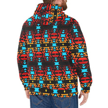 Load image into Gallery viewer, Black Fire and Sky Men&#39;s Long Sleeve Fleece Hoodie
