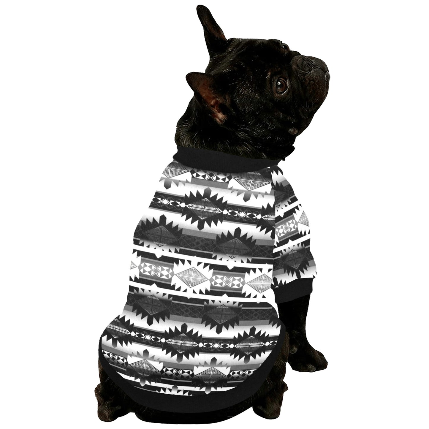 Okotoks Black and White Pet Dog Round Neck Shirt