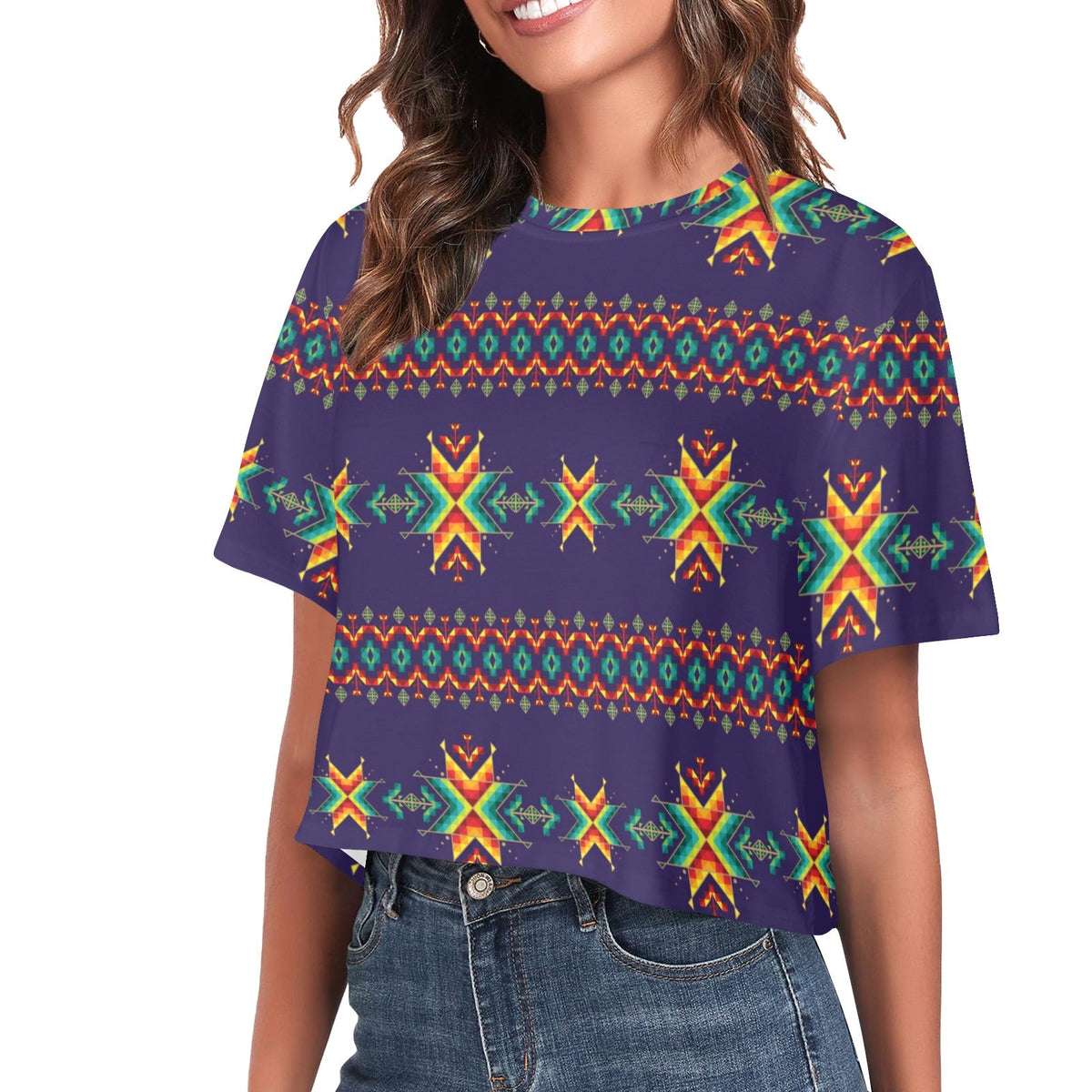Dreams of Ancestors Indigo Crop Top