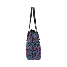 Load image into Gallery viewer, Beaded Nouveau Coal Leather Tote Bag
