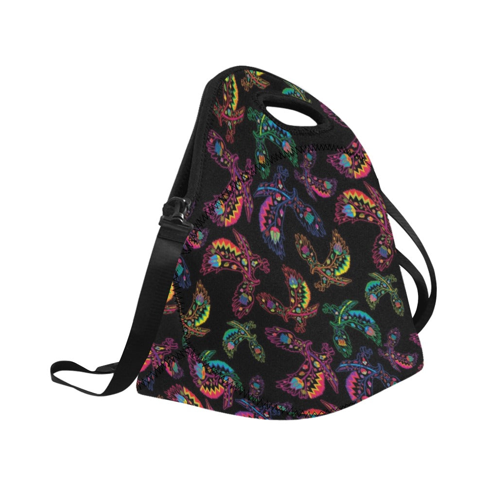 Neon Floral Eagles Neoprene Lunch Bag/Large