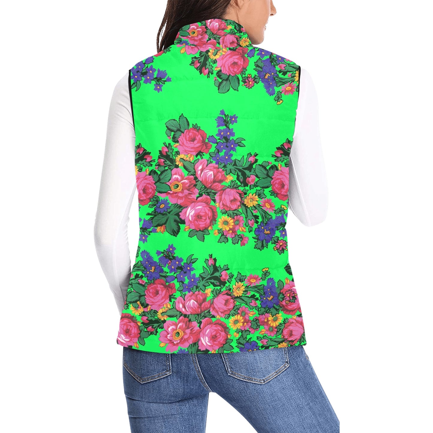 Kokum's Revenge Green Women's Padded Vest Jacket