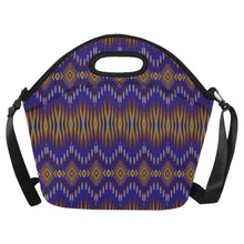 Load image into Gallery viewer, Fire Feather Blue Neoprene Lunch Bag/Large
