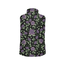 Load image into Gallery viewer, Purple Beaded Rose Women&#39;s Padded Vest Jacket
