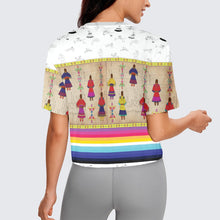 Load image into Gallery viewer, Ledger Round Dance Clay Crop Top
