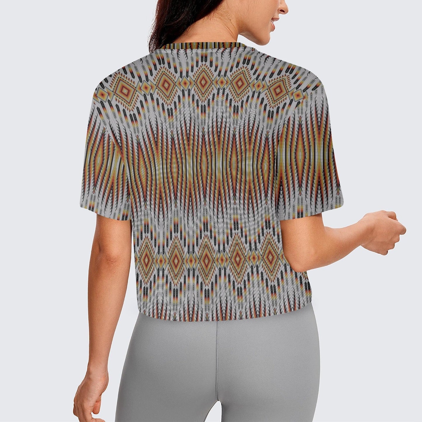 Fire Feather White Crop Top