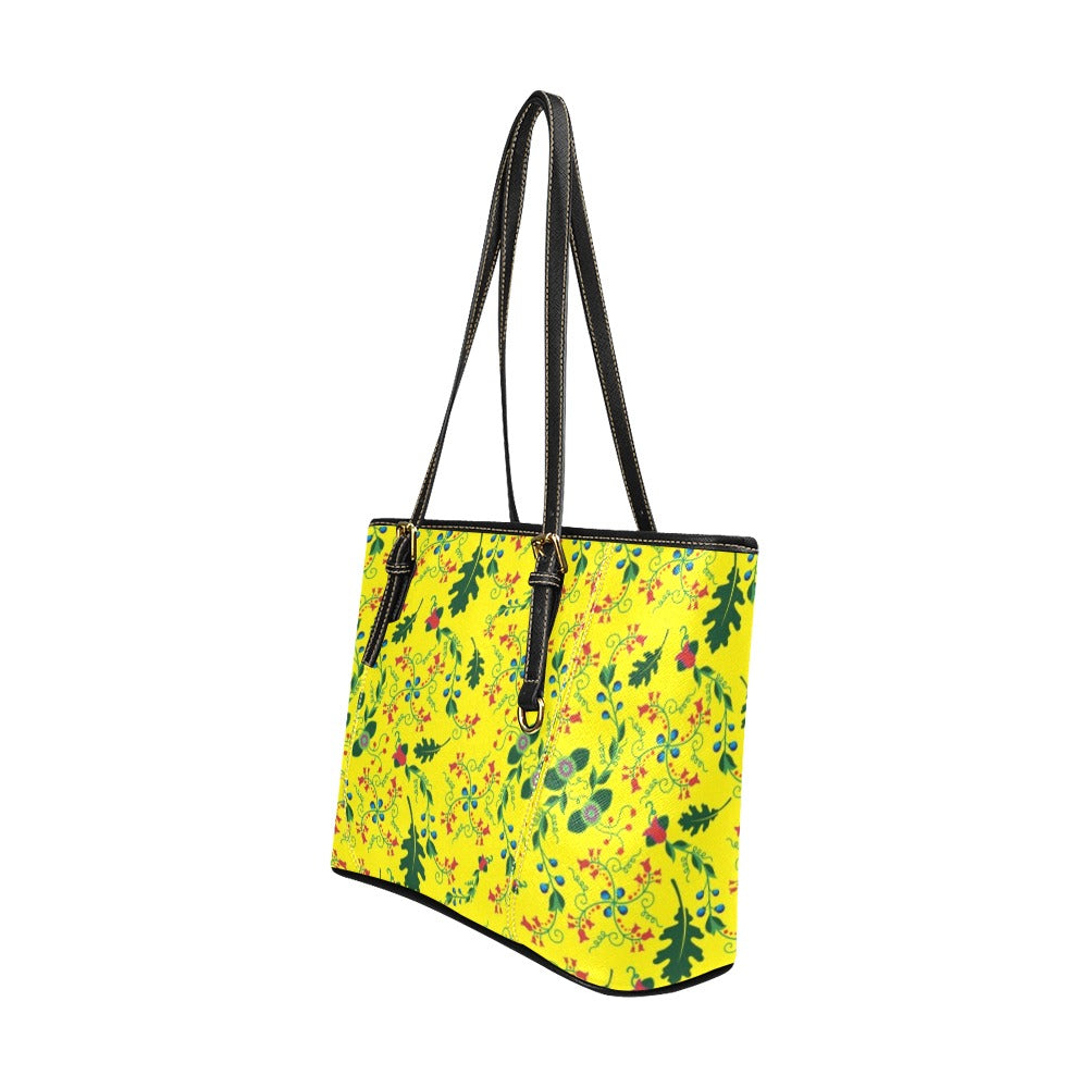 Vine Life Lemon Leather Tote Bag