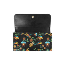Load image into Gallery viewer, Dragon Lily Noir Women&#39;s Trifold Wallet
