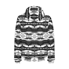 Load image into Gallery viewer, Okotoks Black and White Men&#39;s Padded Hooded Jacket
