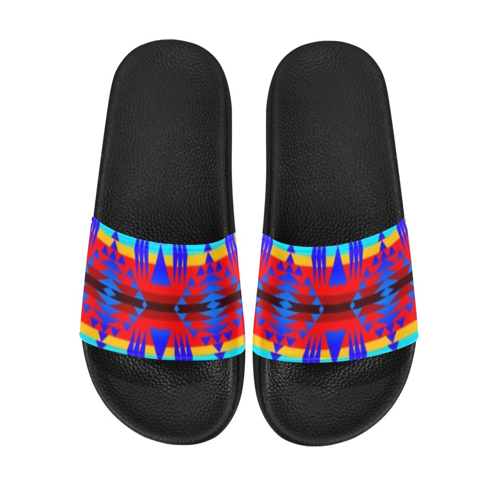 Between the Mountains Blue Slide Sandals