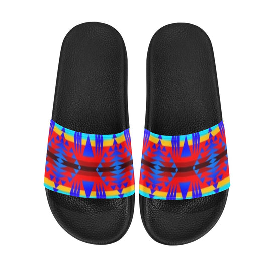 Between the Mountains Blue Slide Sandals