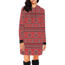 Load image into Gallery viewer, Evening Feather Wheel Blush Hoodie Dress
