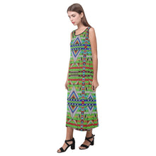 Load image into Gallery viewer, Medicine Blessing Lime Green Phaedra Sleeveless Open Fork Long Dress
