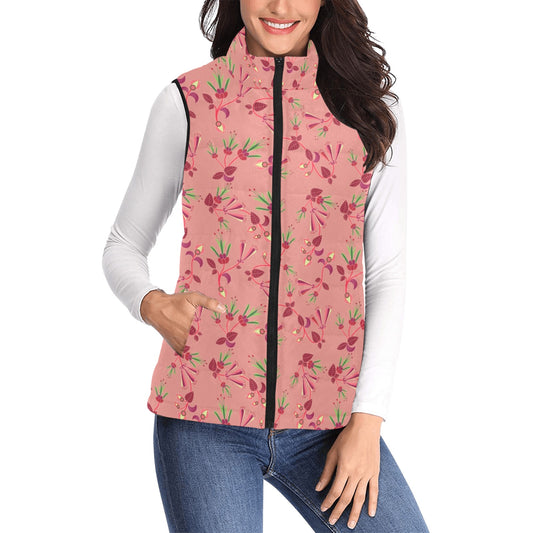 Swift Floral Peach Rouge Remix Women's Padded Vest Jacket