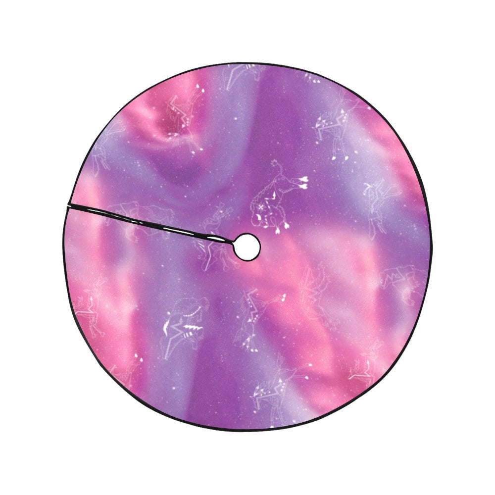 Animal Ancestors Aurora Gases Pink and Purple Tree Skirt