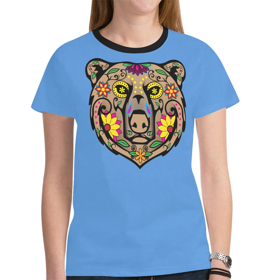 Bear Spirit Guide Blue T-shirt for Women