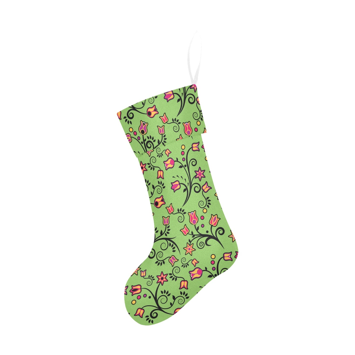 LightGreen Yellow Star Christmas Stocking