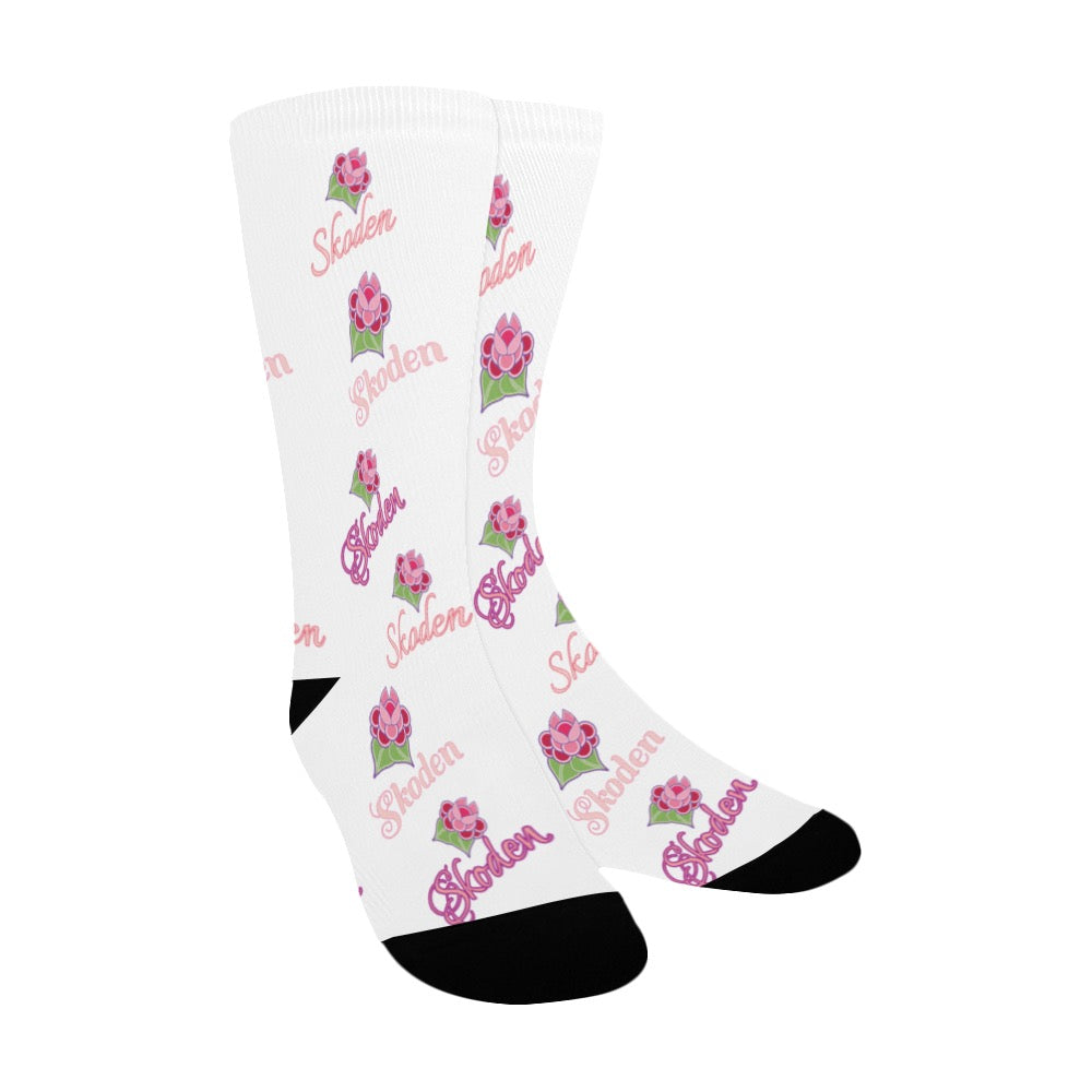 Ladies Skoden Floral White Women's Custom Socks